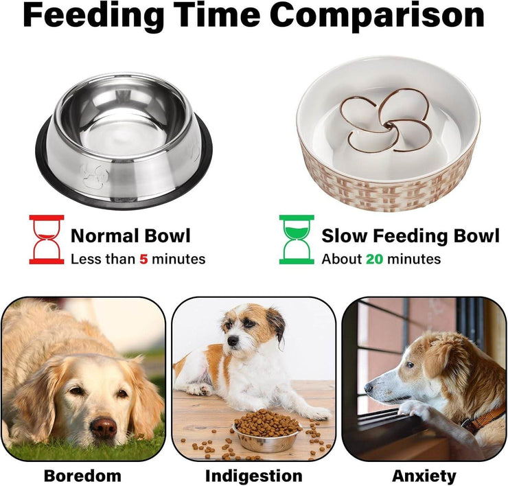 Ceramic Dog Slow Feeder - Purrlo